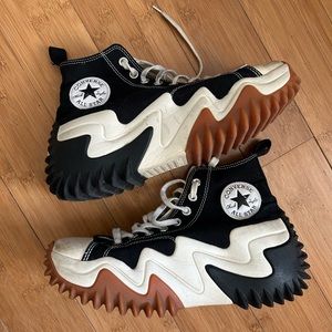 Black Converse Run Star Motion CX Platform Black/White/Gum Honey